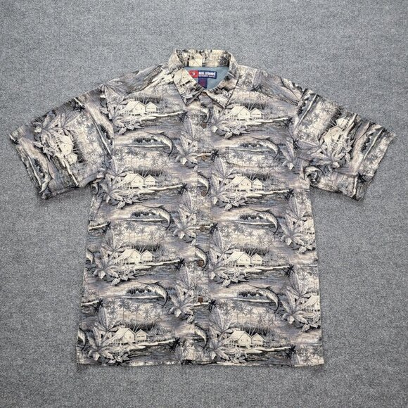 Reel Legends Shirt Mens XL Button‎ Up Beach House Marlin Fish All Over Print - Picture 1 of 8